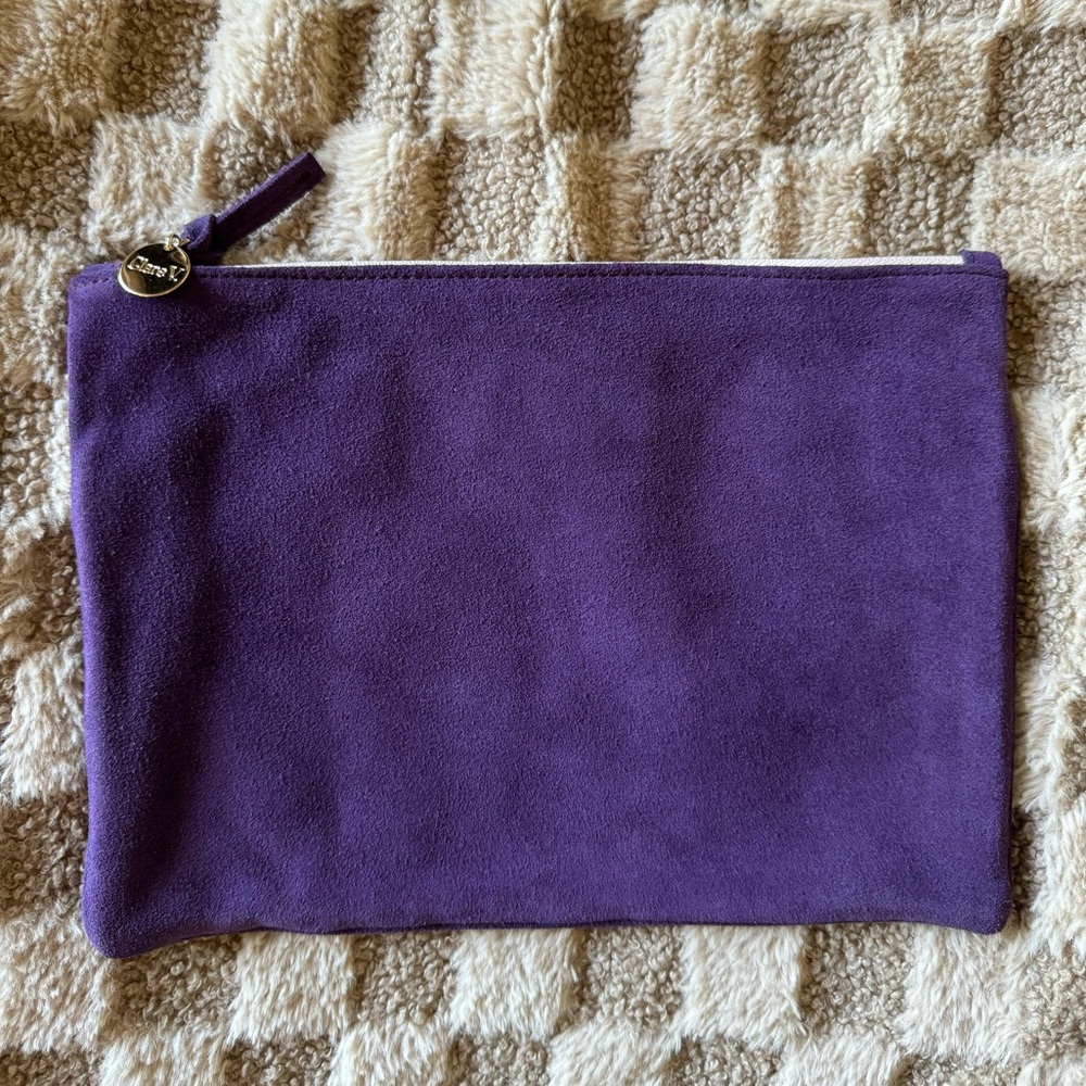 Clare V Purple Suede Flat Clutch